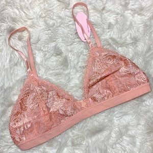 Anemone Soft Pink Lace Triangle Bralette